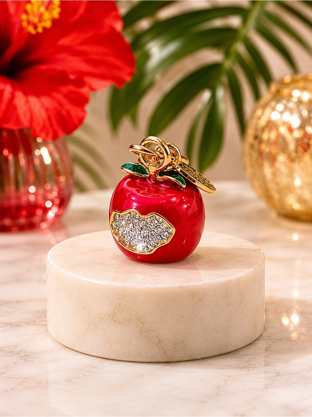 Juicy Couture Red Enamel Apple Charm with Crystal Pavé Bite Limited Edition 2012
